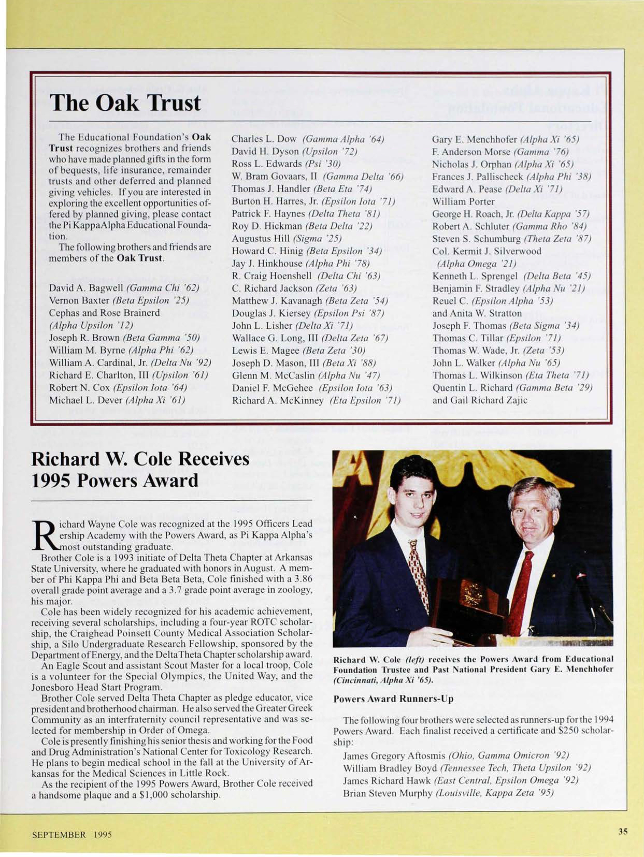 Pi Kappa Alpha Educational Foundation: The Oak Trust